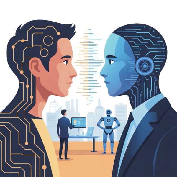 Illustration de l'arrivée de l'IA dans les métiers