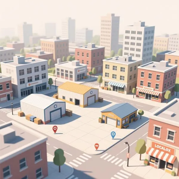 Illustration semi réaliste d'un paysage urbain